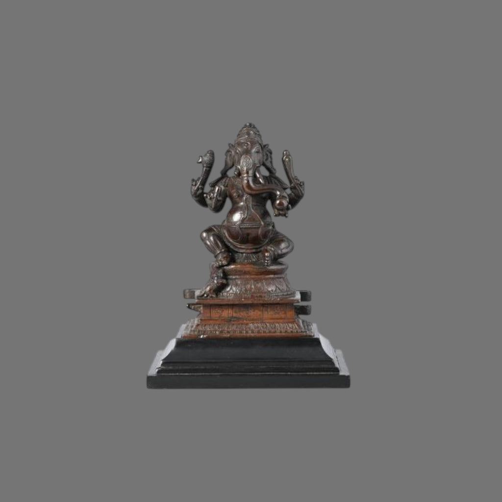 Antique, 19th-century, South Indian Bronze, Lord Ganesh