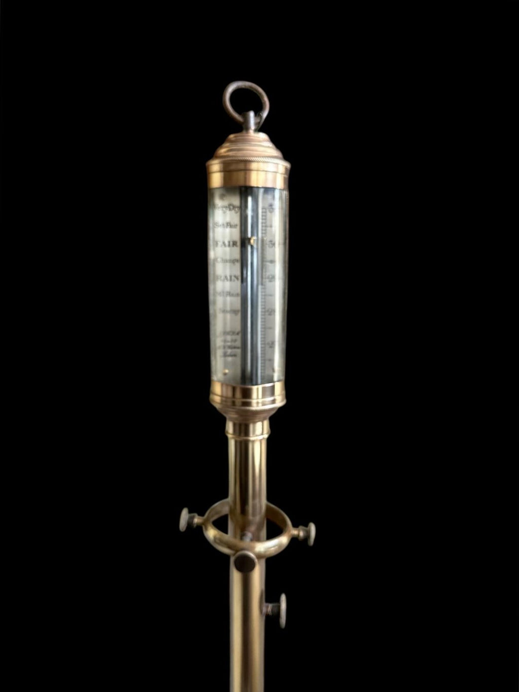 Antique, Victorian, Portuguese, Marine Barometer, Brass-Cased, R.N. Desterro, Lisbon, 97cm