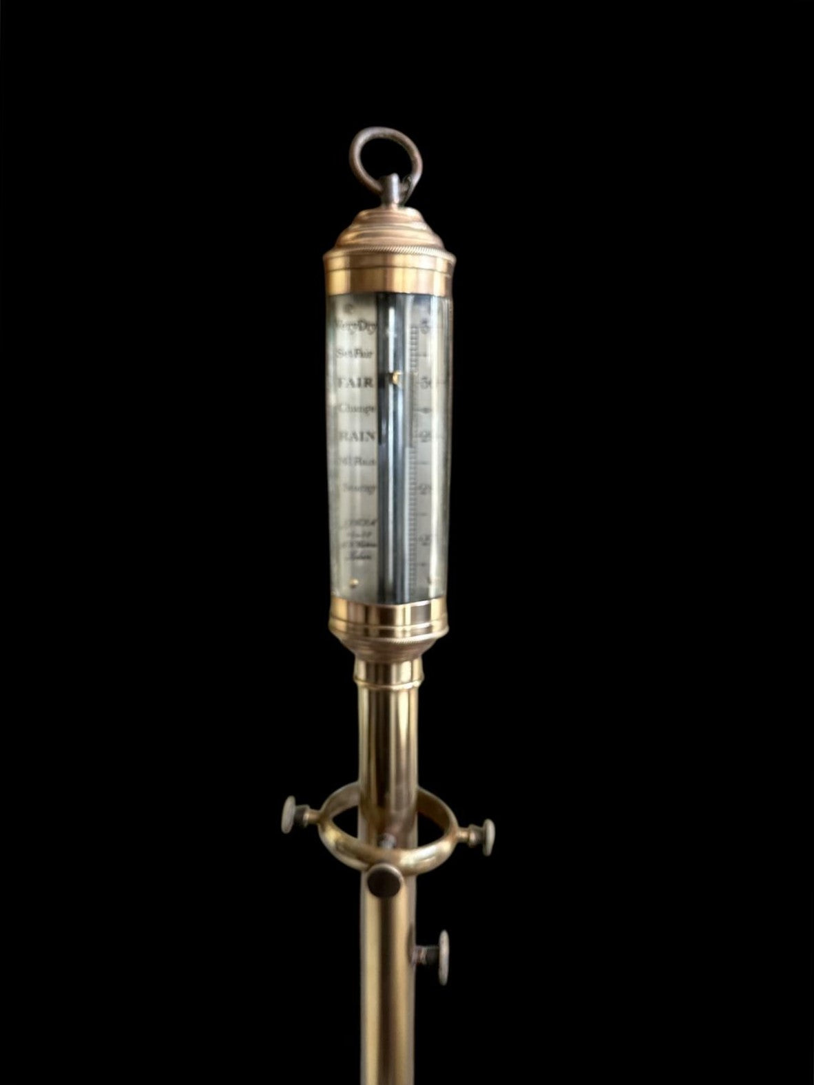Antique, Victorian, Portuguese, Marine Barometer, Brass-Cased, R.N. Desterro, Lisbon, 97cm