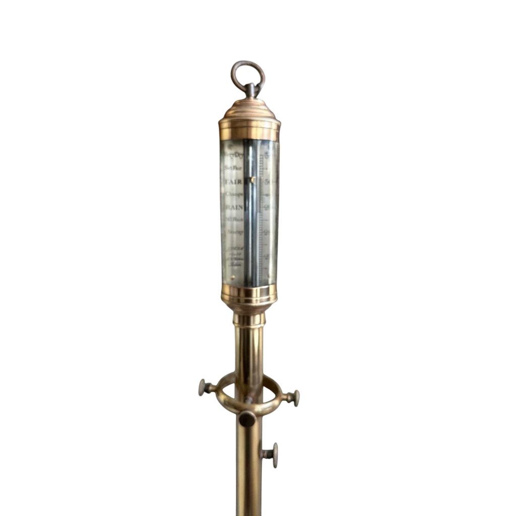 Antique, Victorian, Portuguese, Marine Barometer, Brass-Cased, R.N. Desterro, Lisbon, 97cm