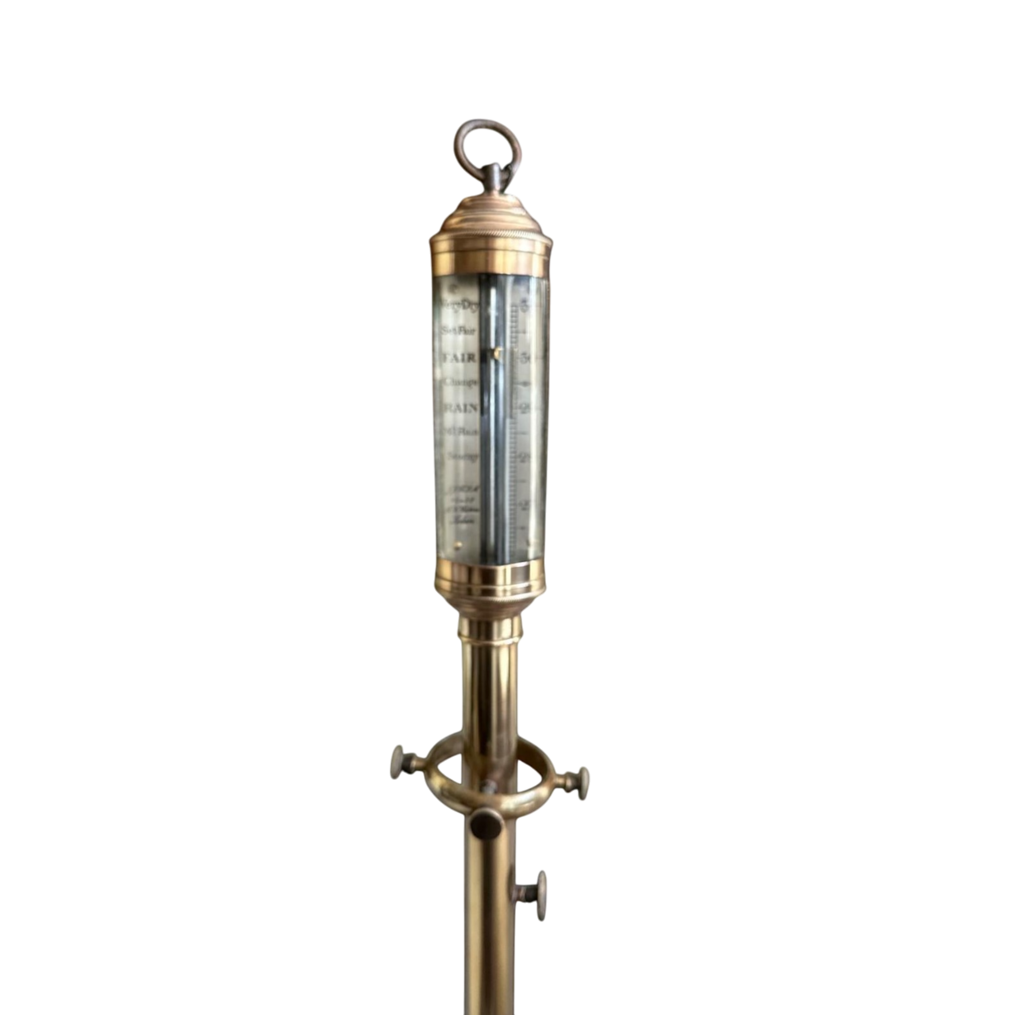 Antique, Victorian, Portuguese, Marine Barometer, Brass-Cased, R.N. Desterro, Lisbon, 97cm