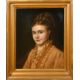 Oil Painting, Portrait of Alice Gore, William Henry Gore, Gilt-Framed 19th-Century Acrylic Painting on Canvas “ Contemporary, Corfu or Santorini Coastal Village scene