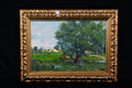 Oil painting Antique 'Cattle in Wilford' E Cox English School signed& gilt framed