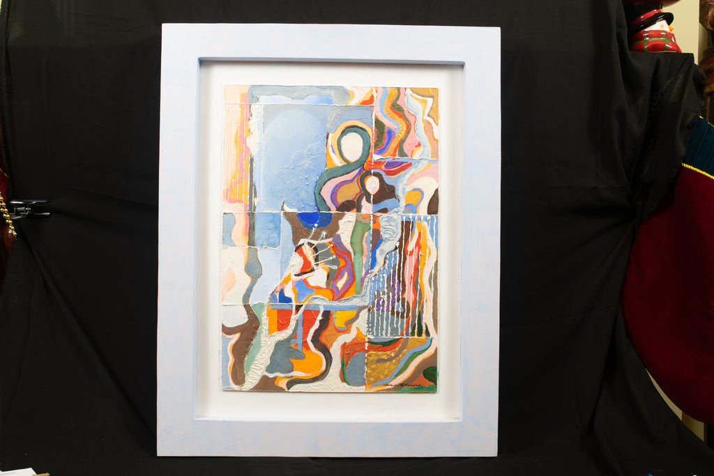 Mother & Child. Acrylic on board, Spate Hunterman (Robert Hunt) 1934
