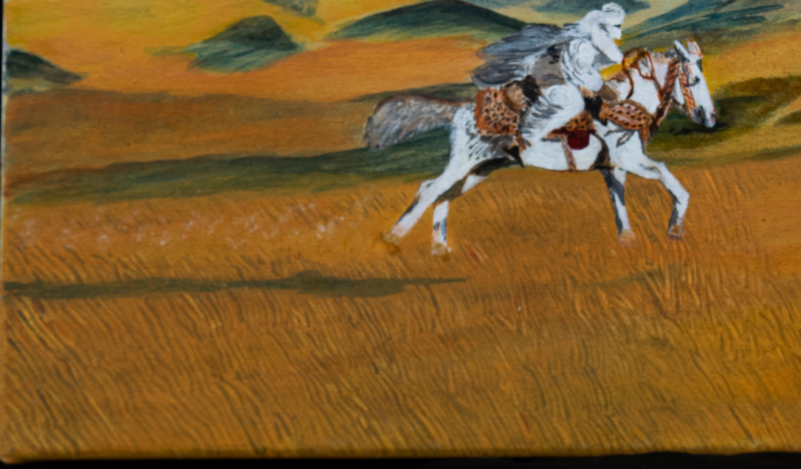 Oil Painting, Horse Rider, beautiful Desert scene