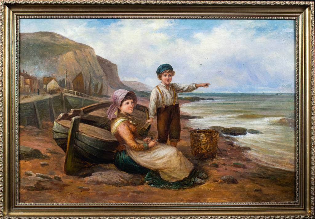 Painting, 'Waiting for Papa', G Turner, Oil on canvas