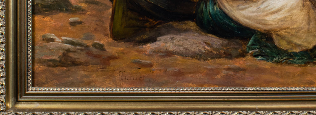 Painting, 'Waiting for Papa', G Turner, Oil on canvas