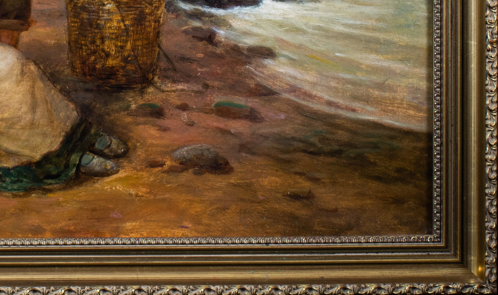 Painting, 'Waiting for Papa', G Turner, Oil on canvas