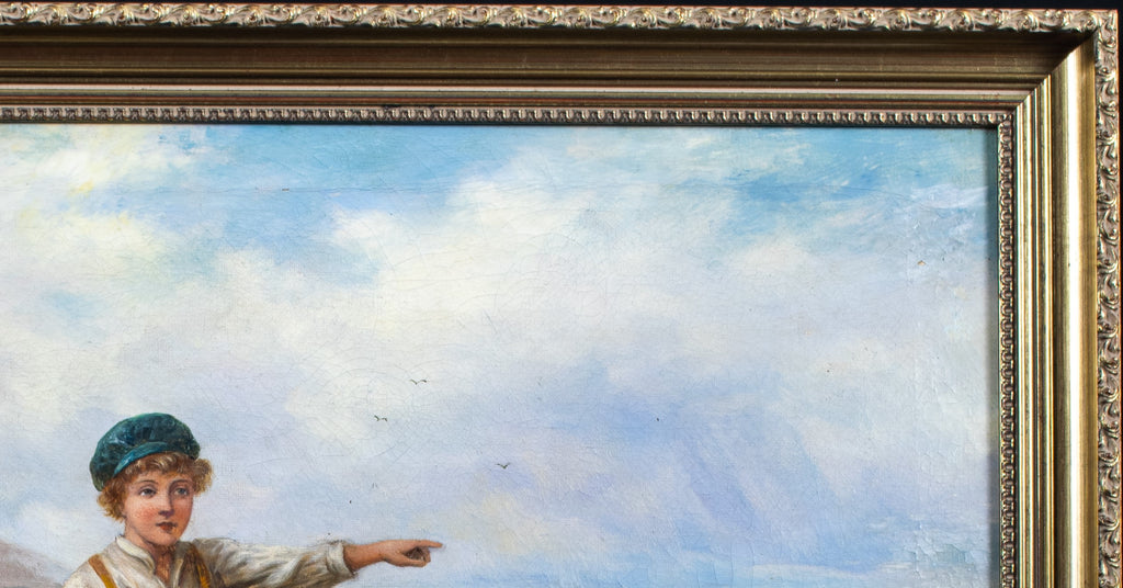 Painting, 'Waiting for Papa', G Turner, Oil on canvas