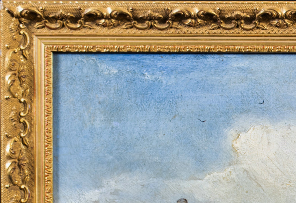 Oil Painting, Travelling Horsemen, Antique, Gilt Frame, Harden Sidney Melville