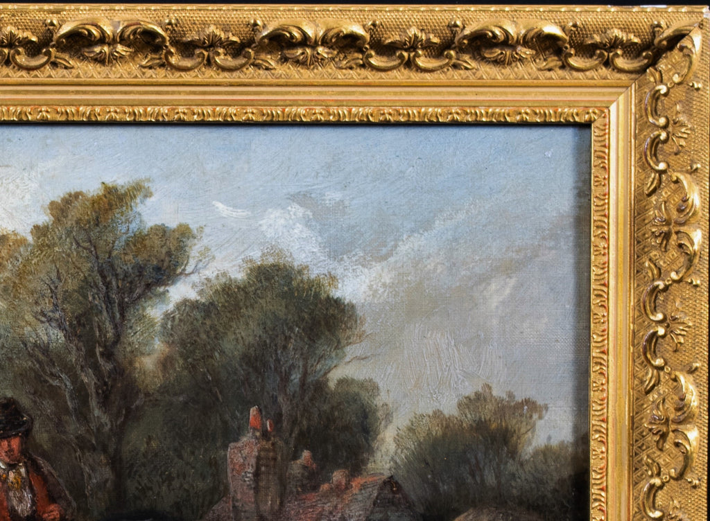 Oil Painting, Travelling Horsemen, Antique, Gilt Frame, Harden Sidney Melville