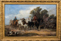 Oil Painting, Travelling Horsemen, Antique, Gilt Frame, Harden Sidney Melville