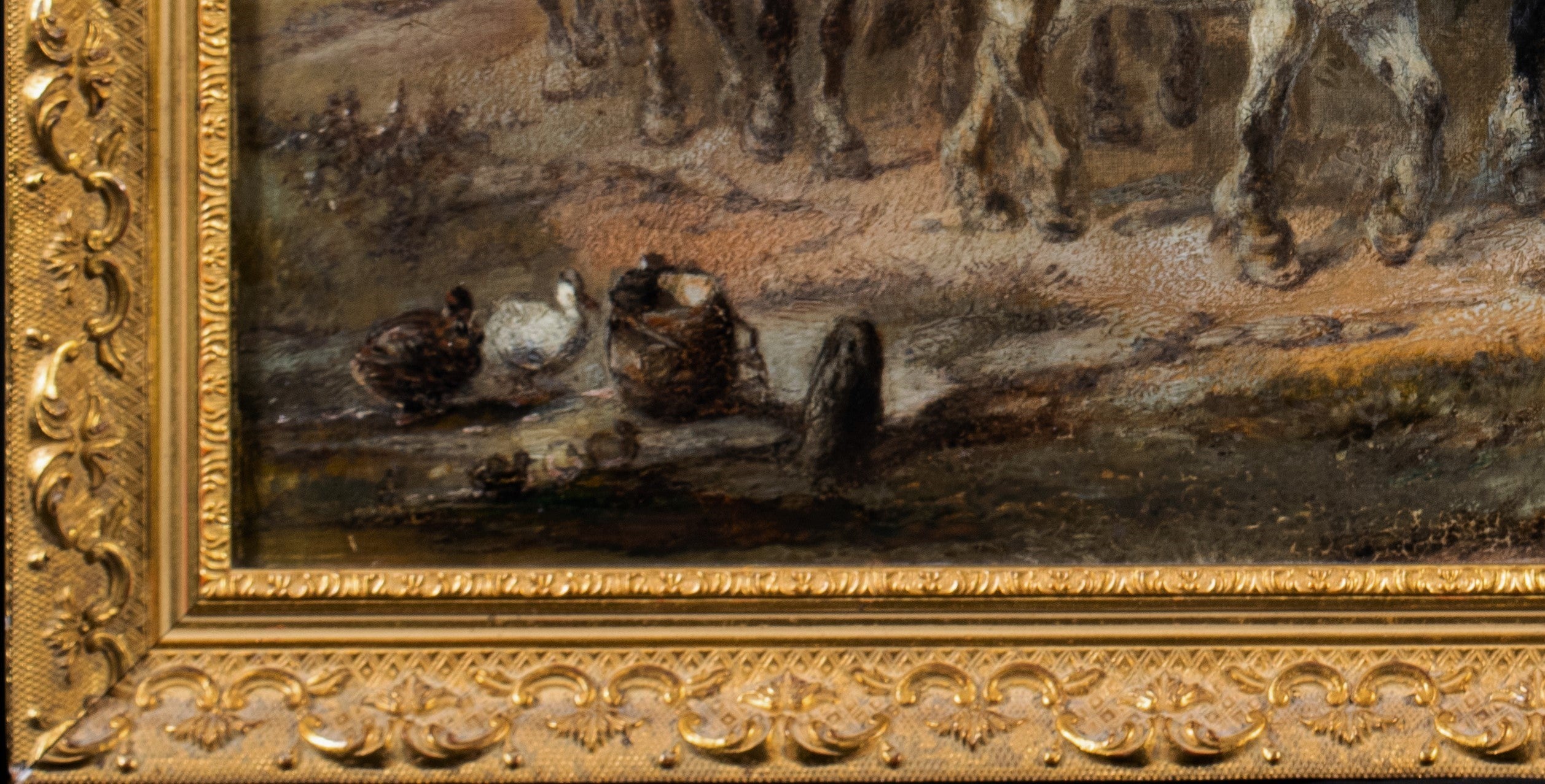 Oil Painting, Travelling Horsemen, Antique, Gilt Frame, Harden Sidney Melville