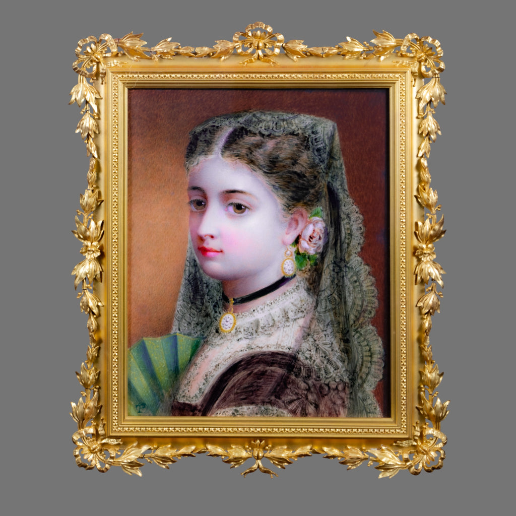 Watercolour, 19th century, Spanish Princess, Gilt framed