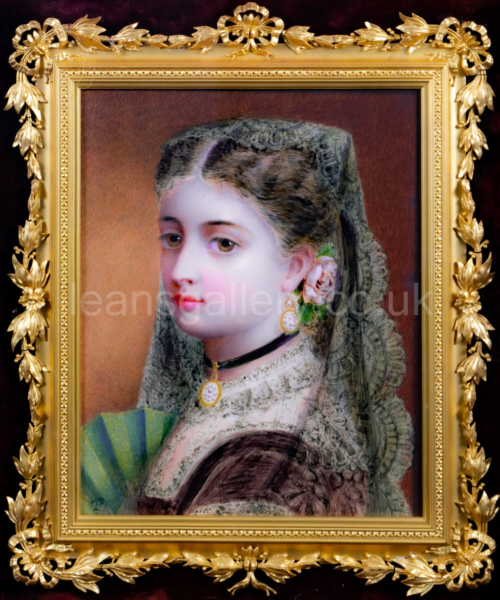 Watercolour, 19th century, Spanish Princess, Gilt framed
