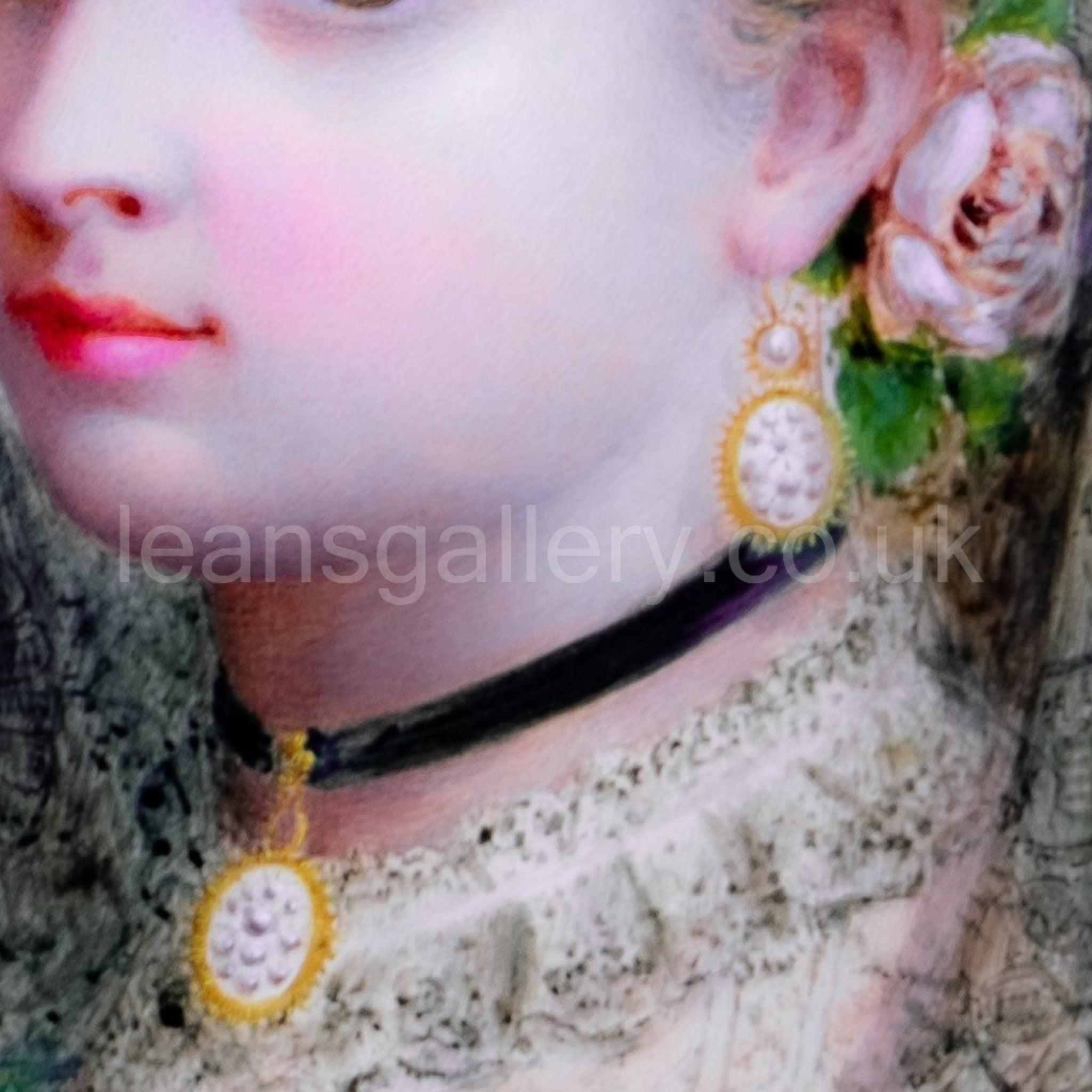 Watercolour, 19th century, Spanish Princess, Gilt framed