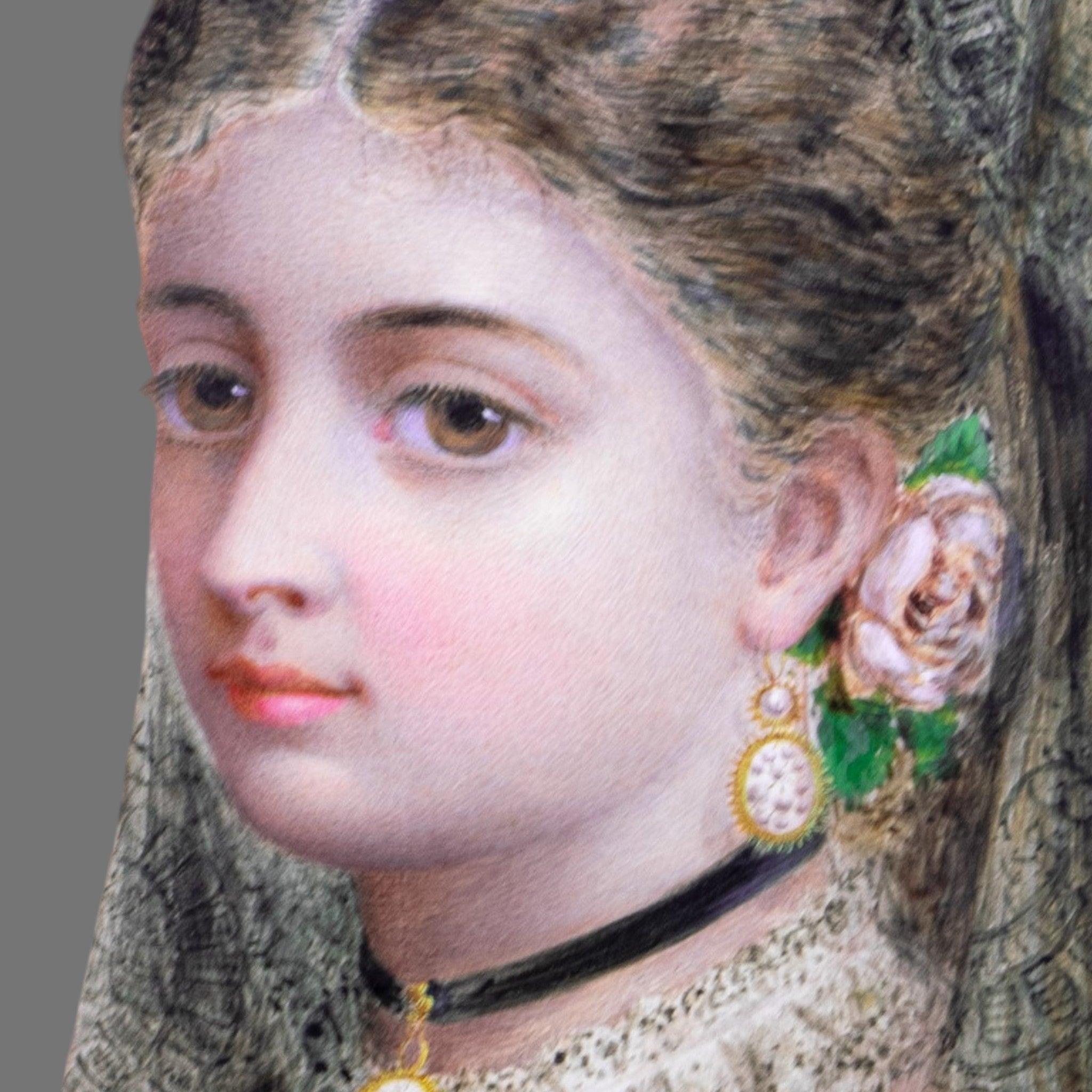 Watercolour, 19th century, Spanish Princess, Gilt framed
