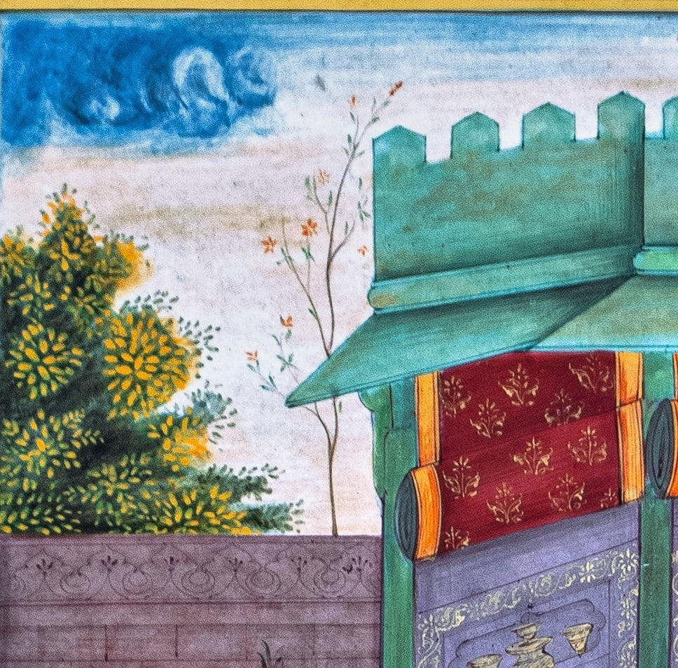Miniature Painting, Indian, Prince with Princess and consorts