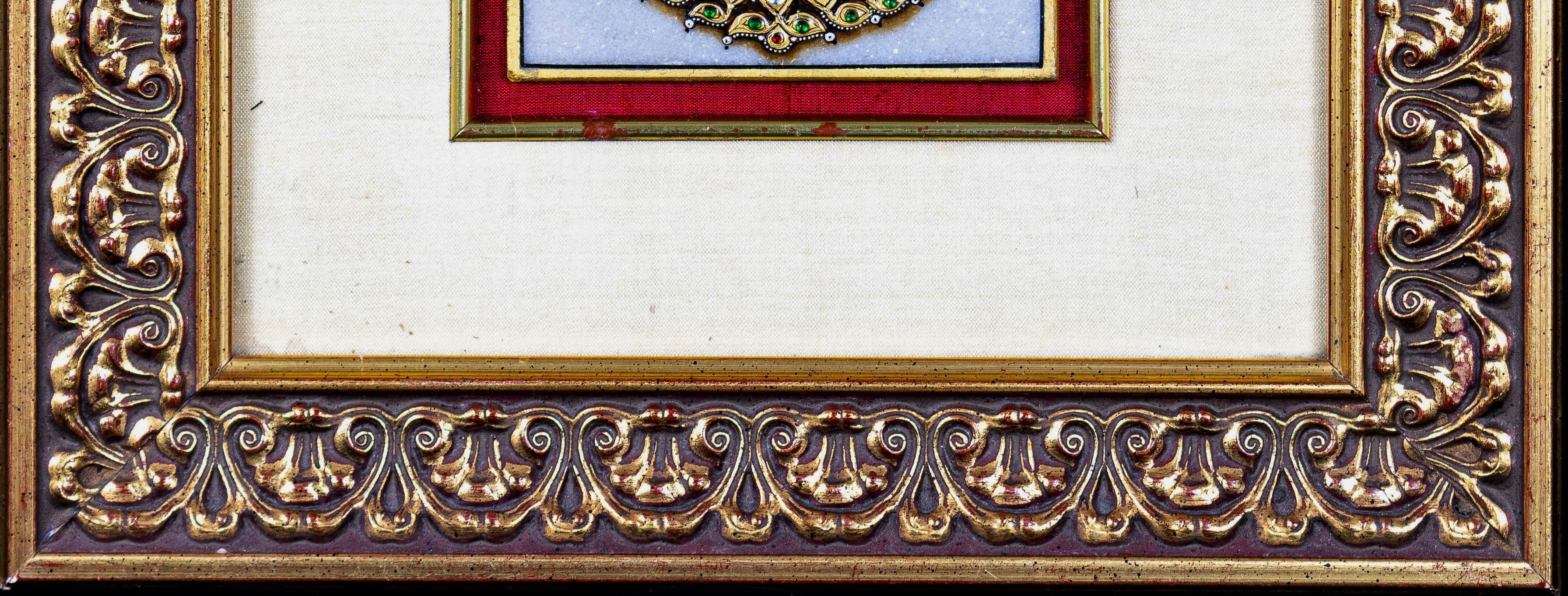 Antique Jewellery in a frame, Alabaster,Indian