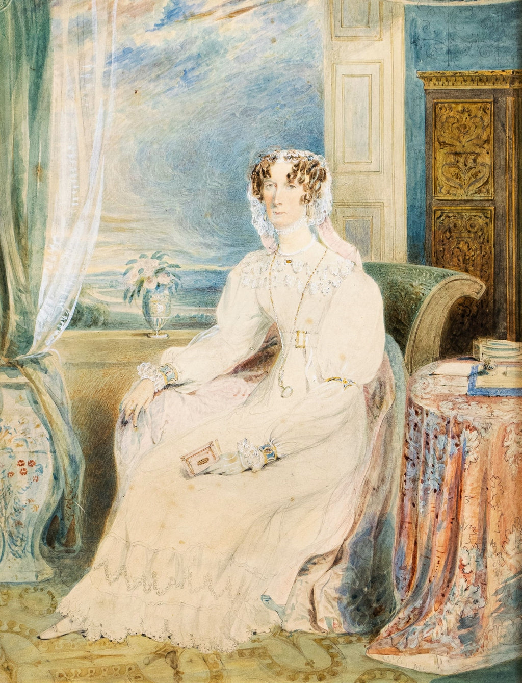 Portrait of Lady Elizabeth – 19th-Century Watercolour Attributed to Edward Hastings (1781–1861)