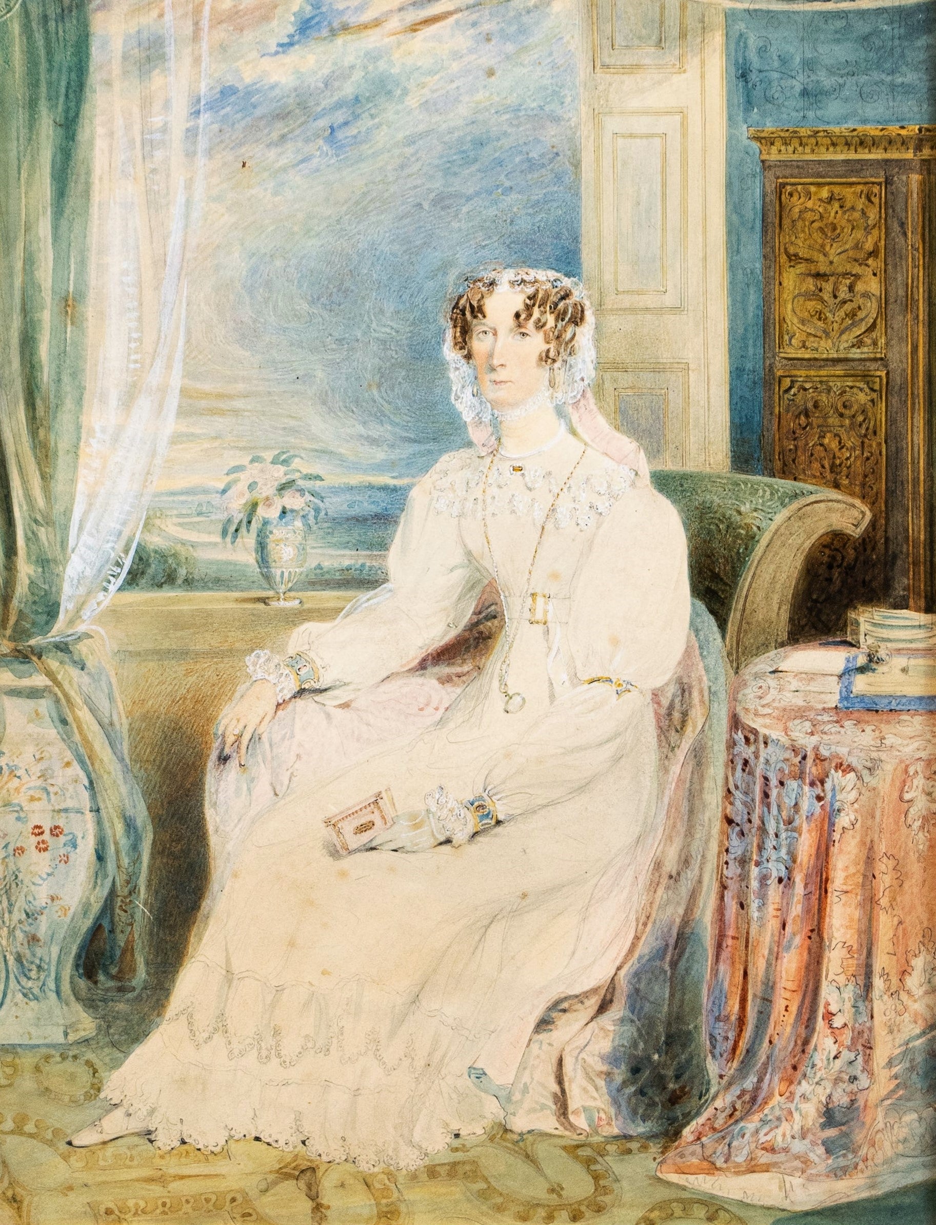 Portrait of Lady Elizabeth – 19th-Century Watercolour Attributed to Edward Hastings (1781–1861)
