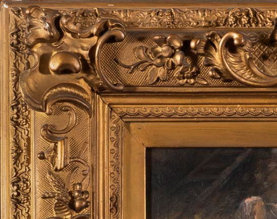 Tavern Scene Italian signed F Torini and gilt framed