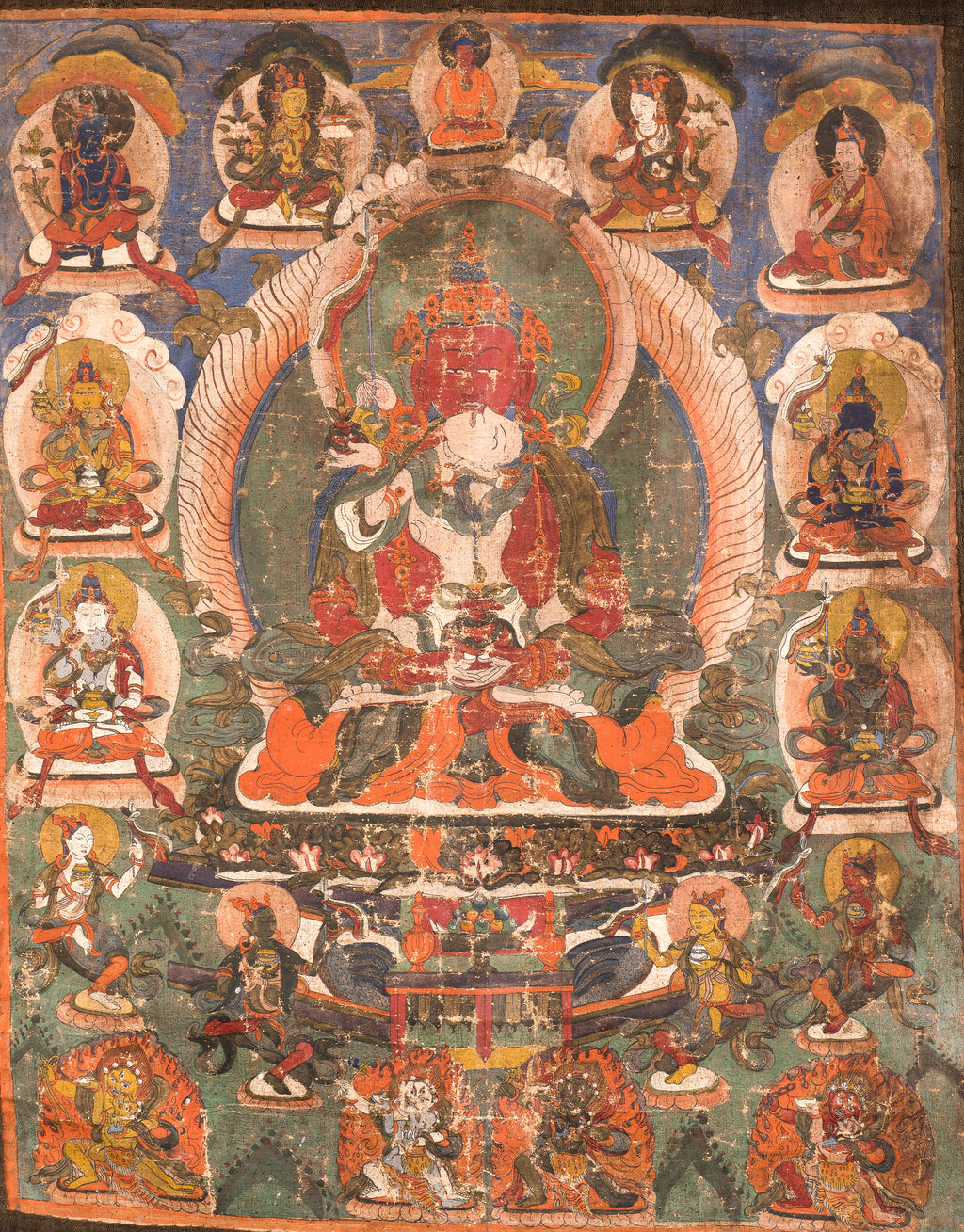 Antique, Thangka Painting, 17th century, Tibetan, Buddhist