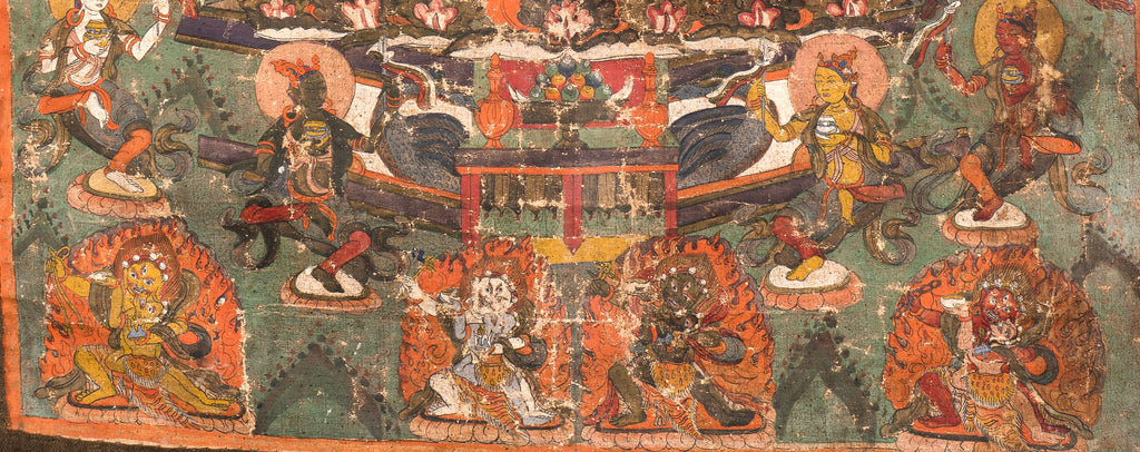 Antique, Thangka Painting, 17th century, Tibetan, Buddhist