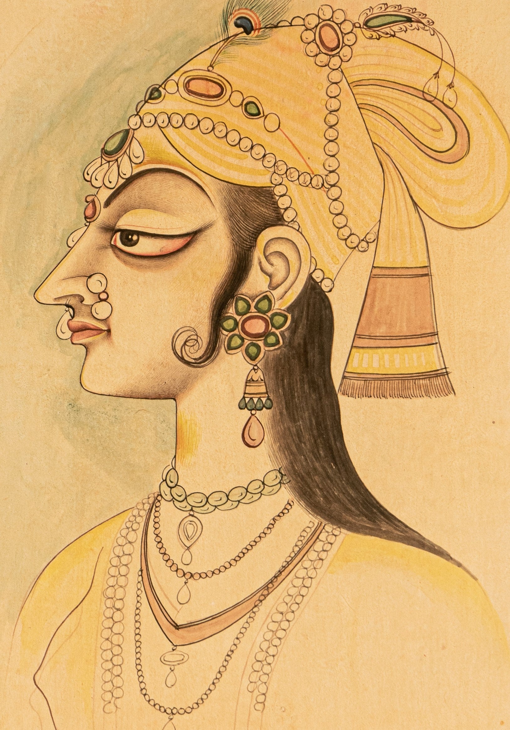 Miniature Painting  of a Princess Indian