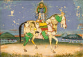 Miniature Painting, Indian, Visnu on a Horse, Antique