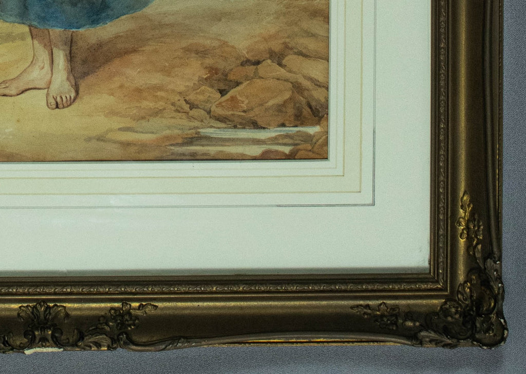 Antique, watercolour painting, by French artist, Jules Bouvier, (1800-1867)