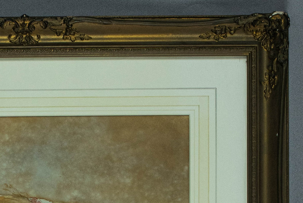 Antique, watercolour painting, by French artist, Jules Bouvier, (1800-1867)
