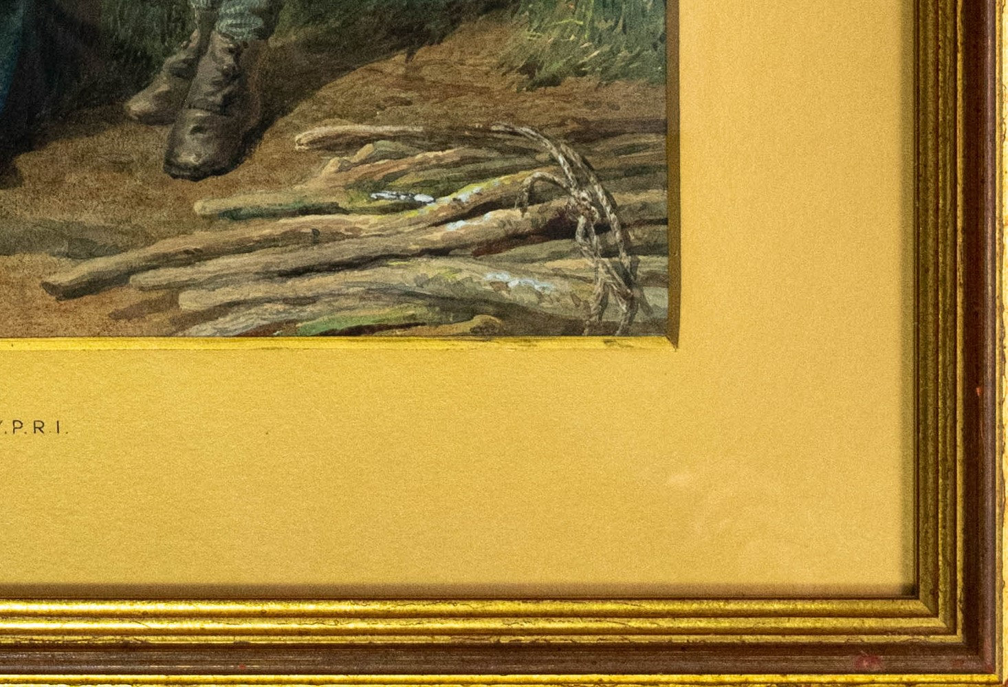 Water Colour, Antique, 19th C, gilt framed, Tender Moments, John Henry Mole (1814–1886)