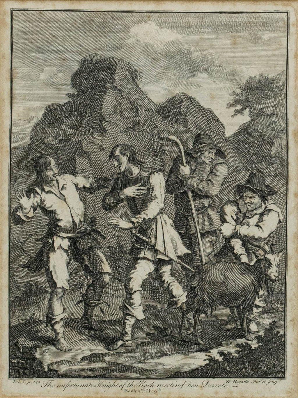 Engravings, William Hogarth, Rare circa 1756, set of 6 Don Quixote etc