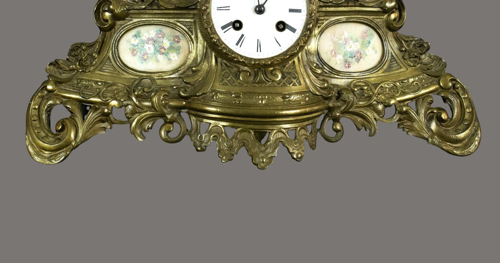 Antique French Figural Mantel Clock – Samuel Marti, Bronze & Ormolu, Seated Lady, 19th Century