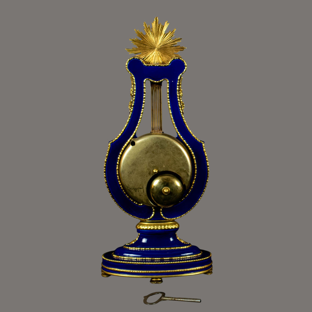 Mantle Clock, Marie Antoinette, Cobalt Blue Porcelain