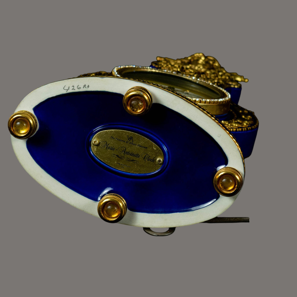 Mantle Clock, Marie Antoinette, Cobalt Blue Porcelain