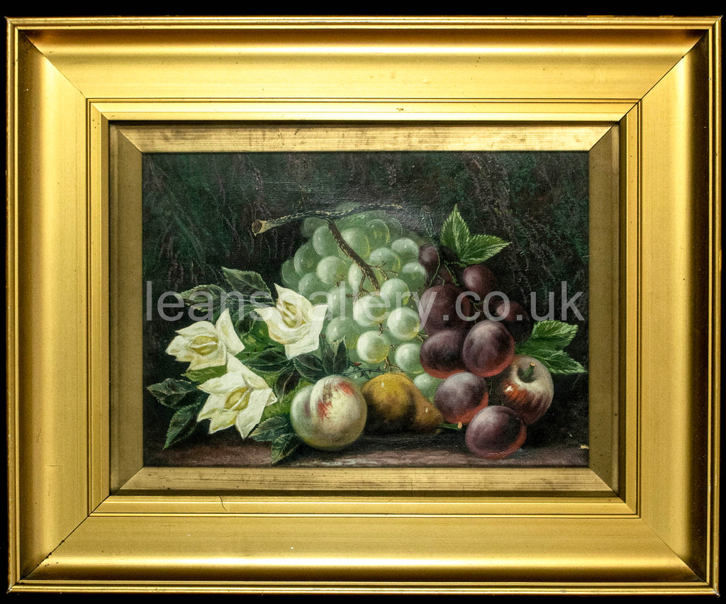 Water colour Still life 'Fruits and Flowers' Antique