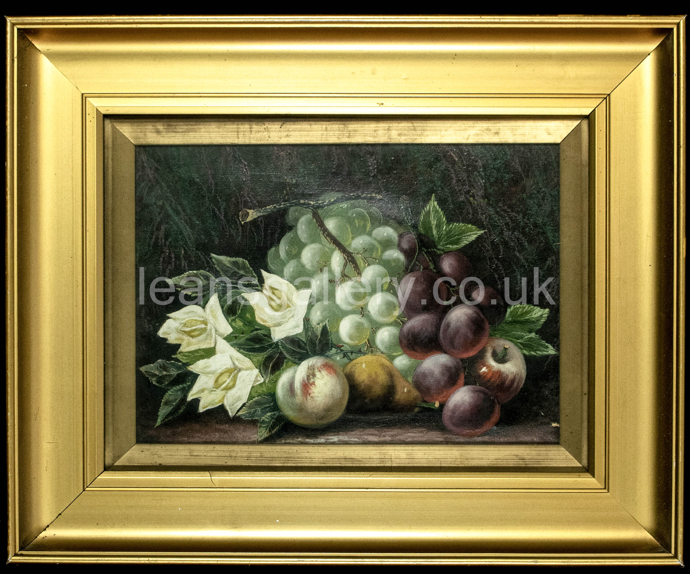Water colour Still life 'Fruits and Flowers' Antique