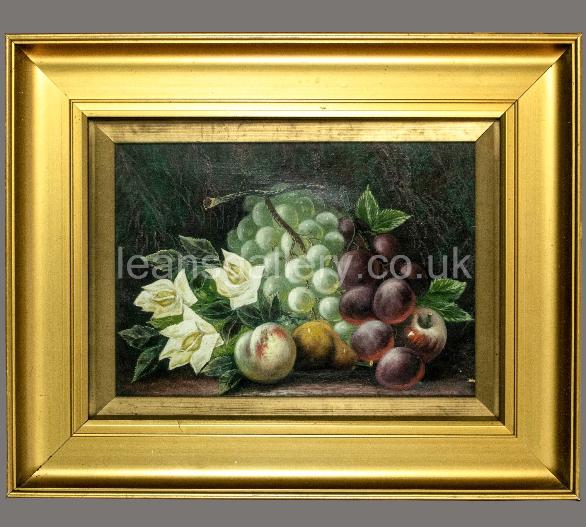 Water colour Still life 'Fruits and Flowers' Antique