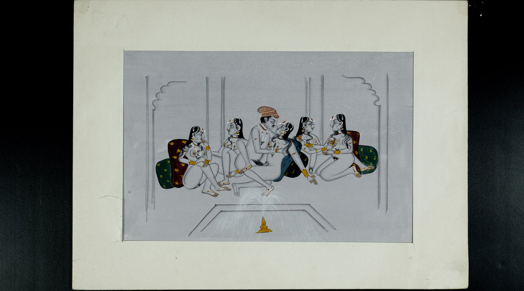 Erotic, Indian Miniature Painting,  paper, Kamasutra