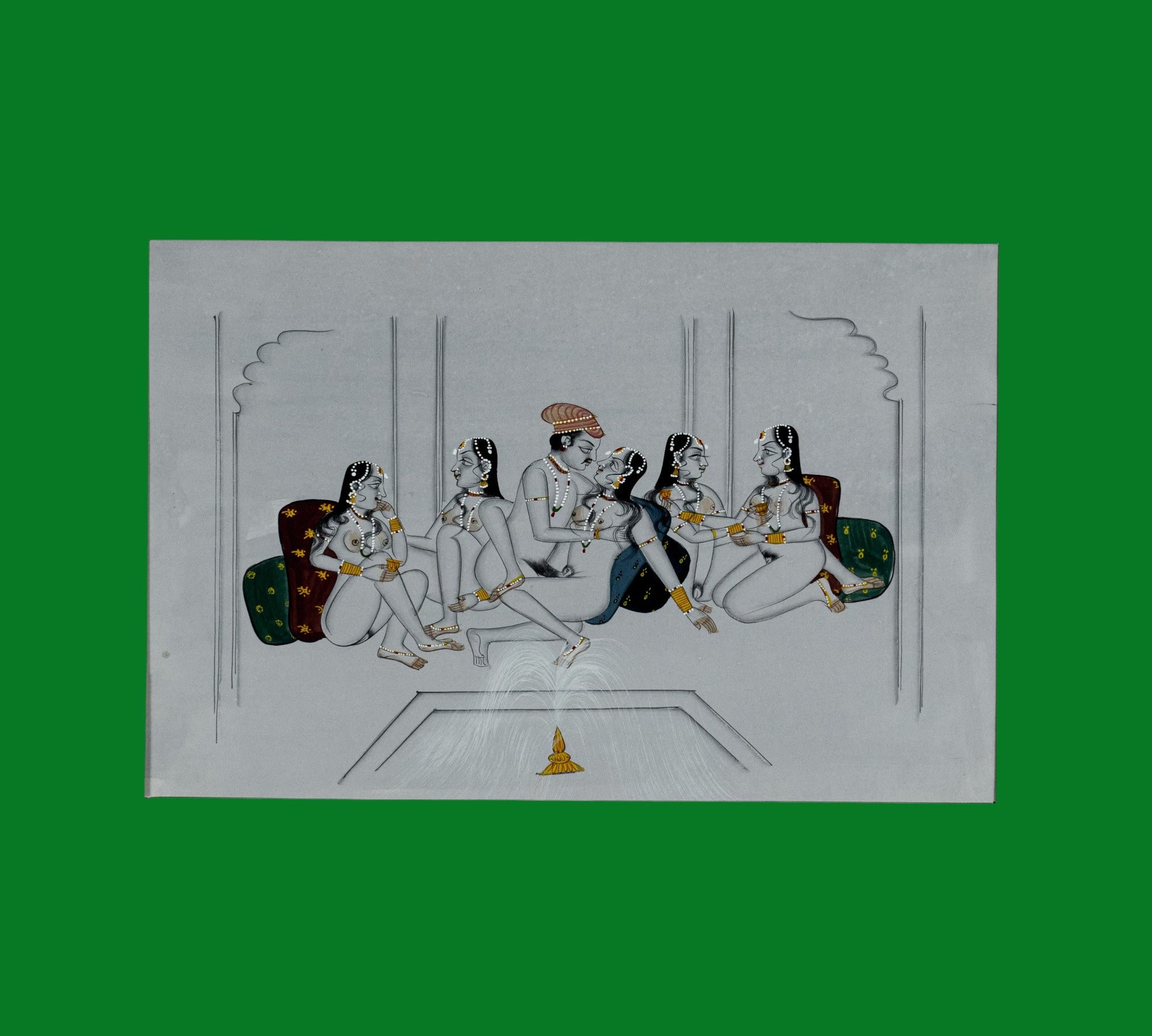 Erotic, Indian Miniature Painting,  paper, Kamasutra