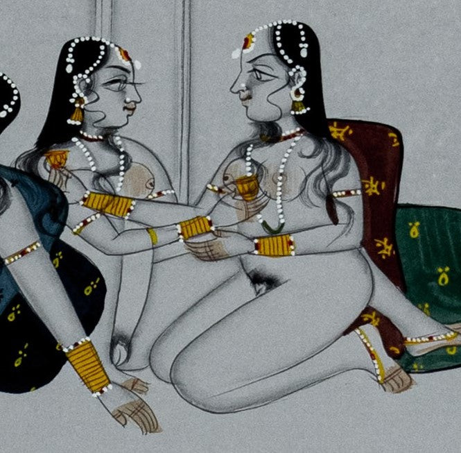 Erotic, Indian Miniature Painting,  paper, Kamasutra