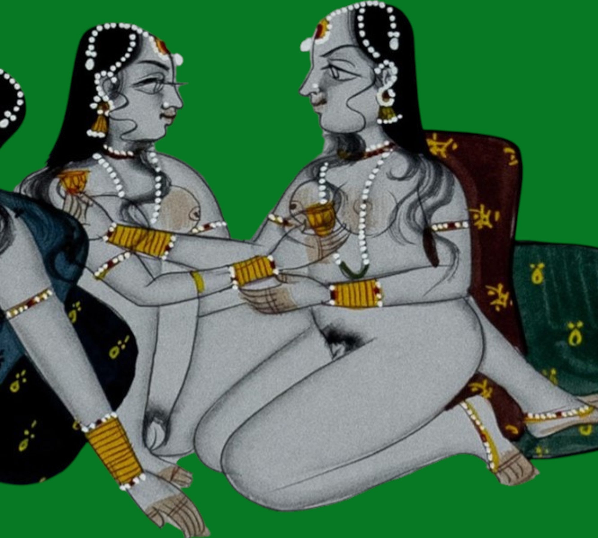 Erotic, Indian Miniature Painting,  paper, Kamasutra