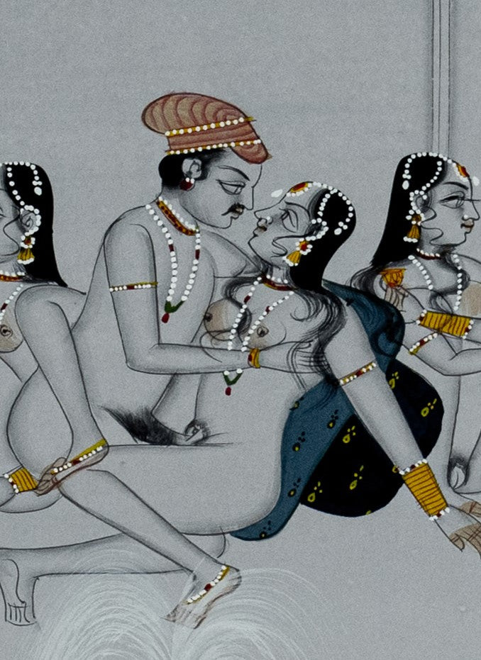 Erotic, Indian Miniature Painting,  paper, Kamasutra