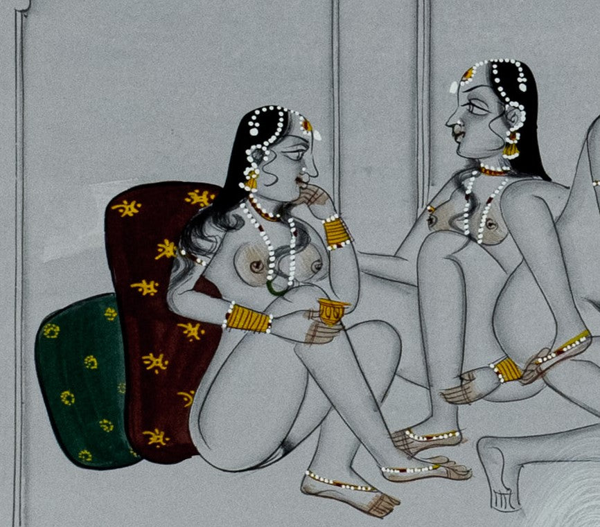 Erotic, Indian Miniature Painting,  paper, Kamasutra