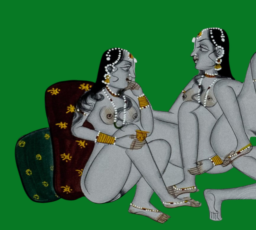 Erotic, Indian Miniature Painting,  paper, Kamasutra