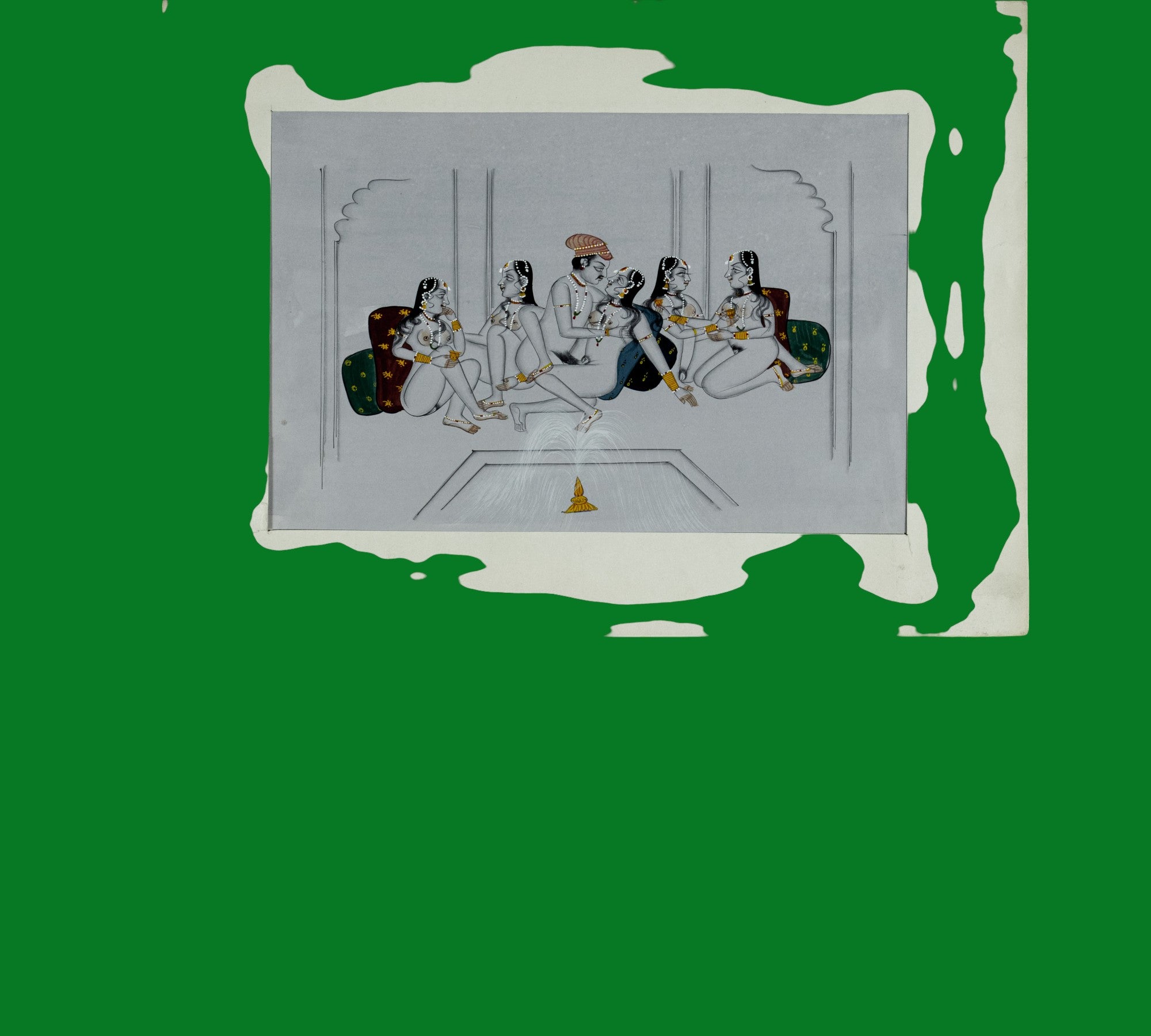 Erotic, Indian Miniature Painting,  paper, Kamasutra