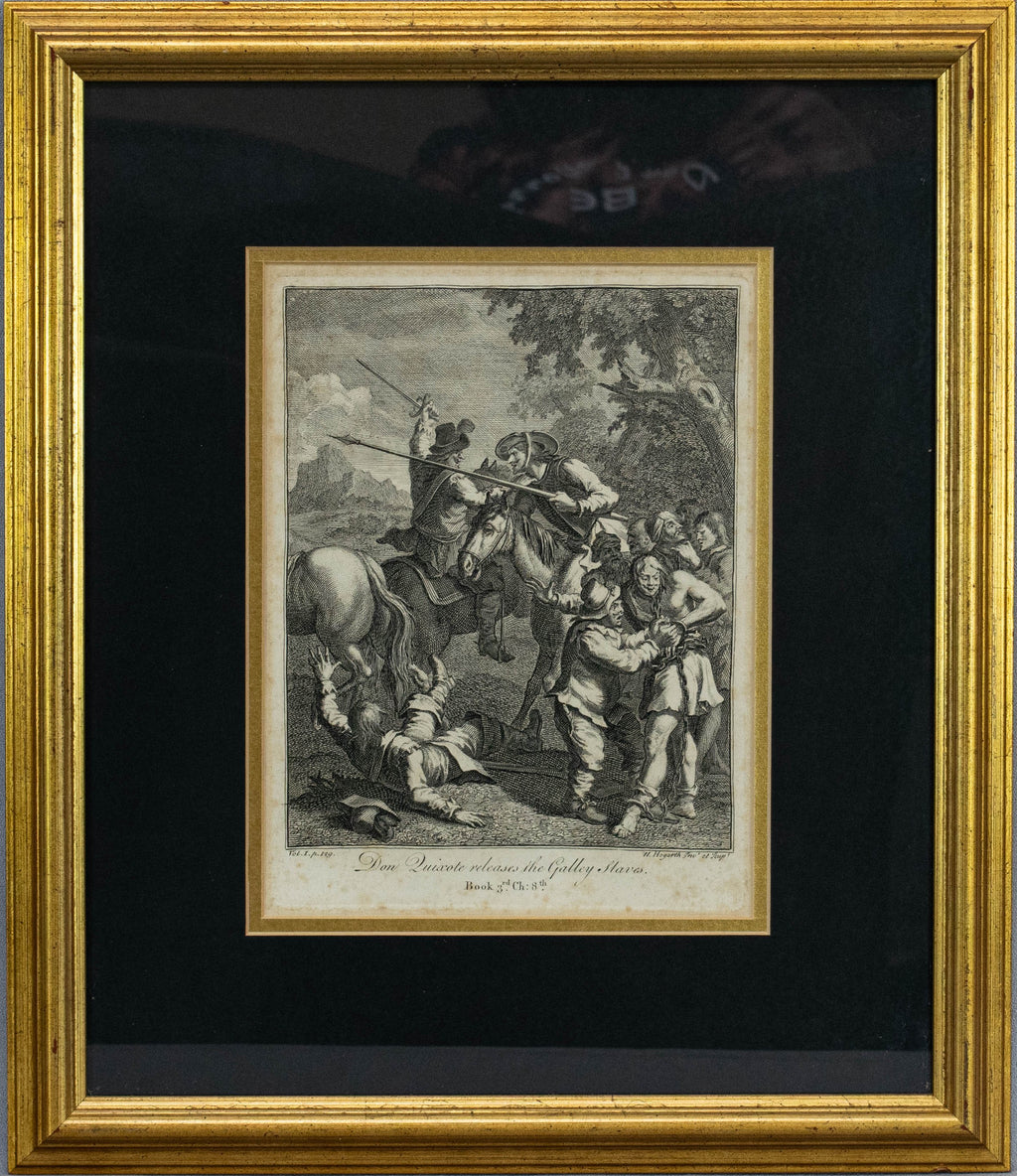 Engravings, William Hogarth, Rare circa 1756, set of 6 Don Quixote etc