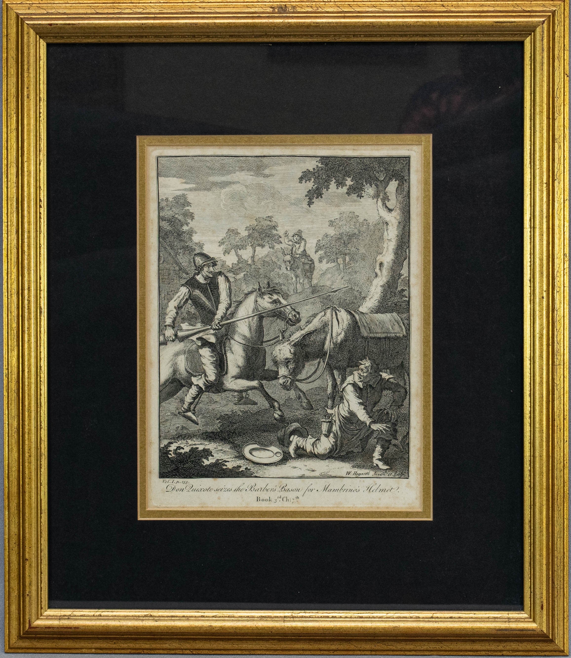 Engravings, William Hogarth, Rare circa 1756, set of 6 Don Quixote etc